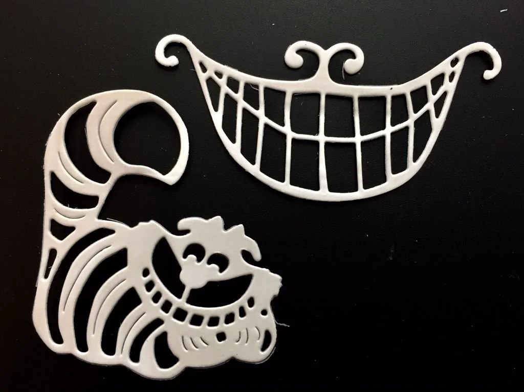 Cheshire Cat and Grin * Ten Sets * Black or White Cardstock — The